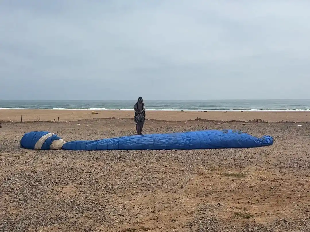 Paragliding takeoff in Morocco